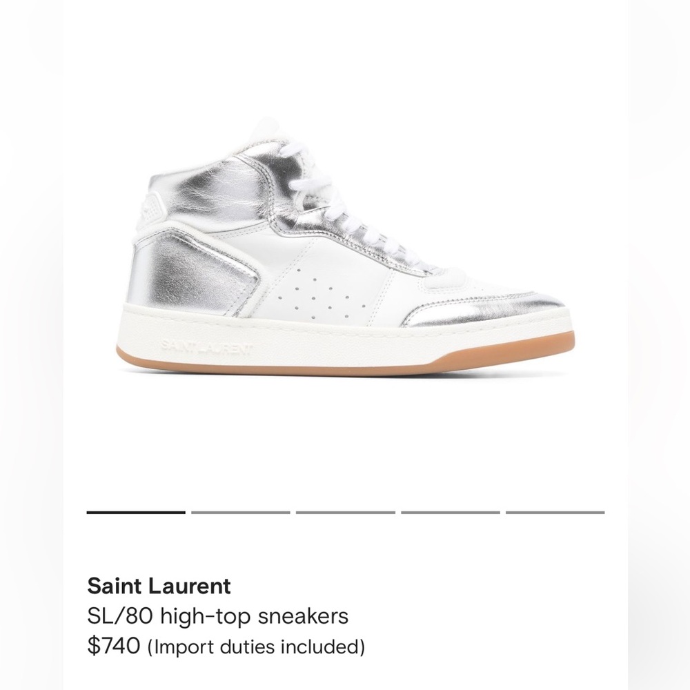 Saint Laurent SL/80 Mid Top Sneakers with box and extra laces - Picture 2 of 16